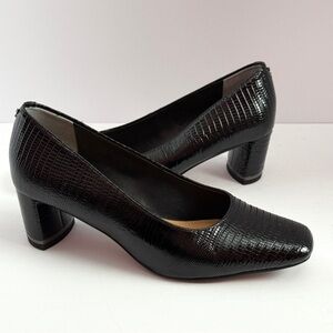 J. RENEÉ Ovivienne Black Pump Heels | Women Animal Print Heels Size 7M